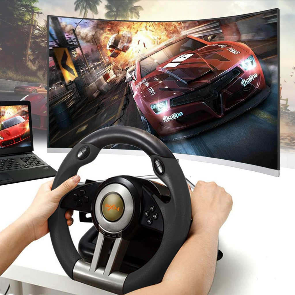 🏎️🔥 Volante Gamer PNX V3 PRO con Pedales + Palanca – Domina cada carrera