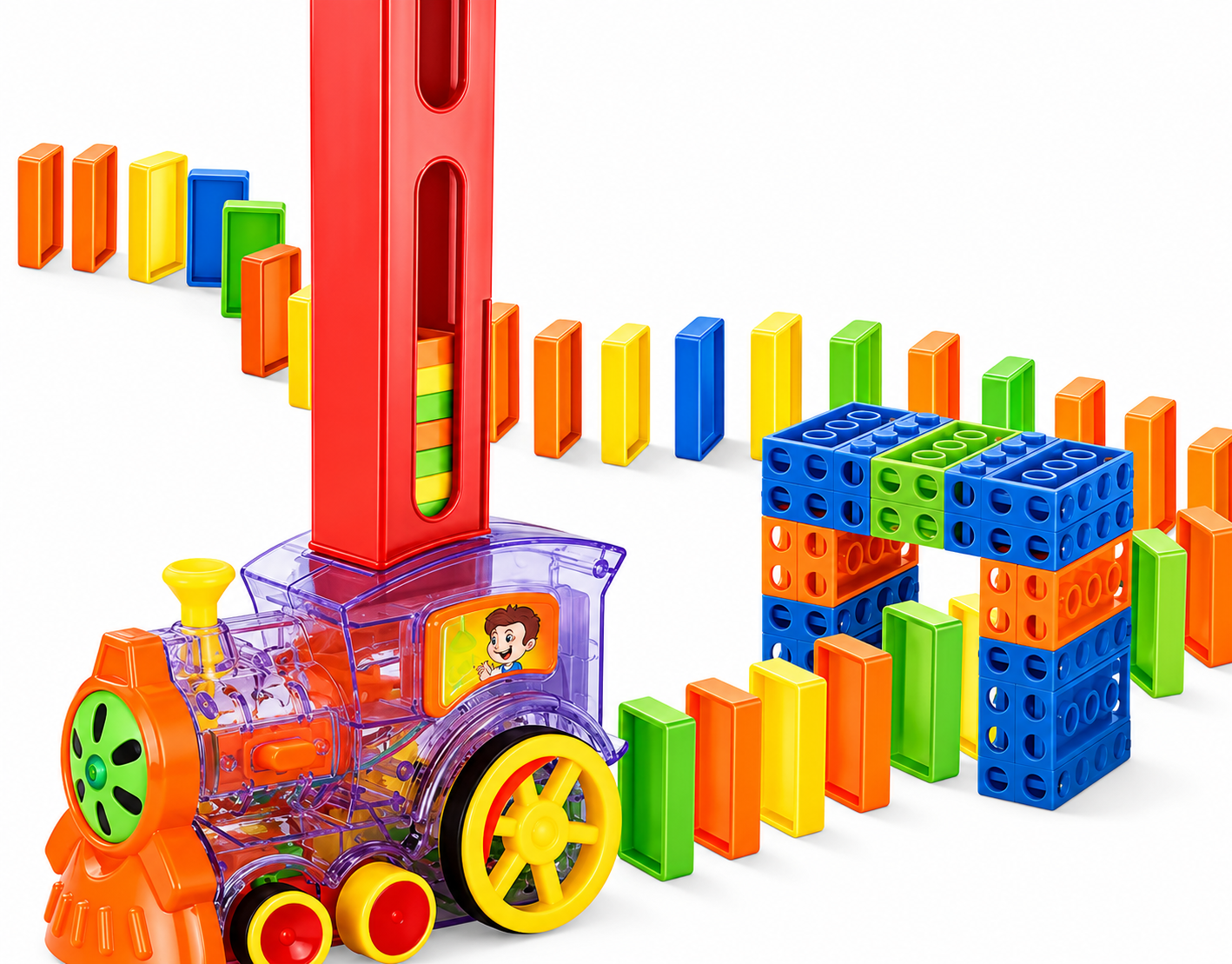 Tren Infantil de Juguete con Rieles
