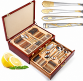 Set de Cubiertos de 72 Piezas con Maletín Organizador
