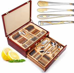 Set de Cubiertos de 72 Piezas con Maletín Organizador