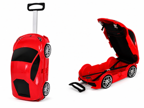 Maleta Infantil Montable y Remolcable Super Coche Rojo