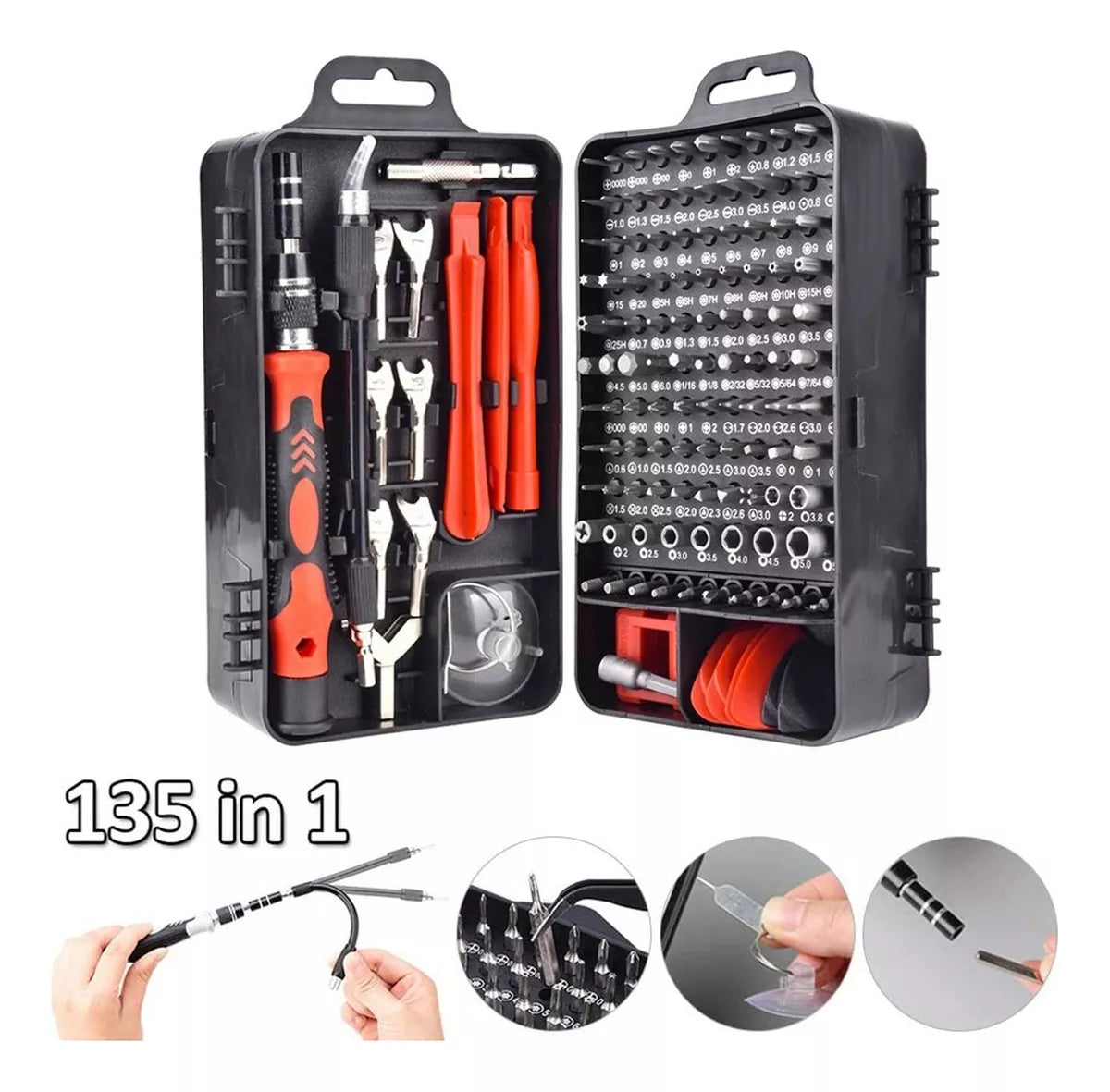 🔧 Set Kit Juego Destornillador 135 en 1 – Precisión y Versatilidad en un Solo Estuche