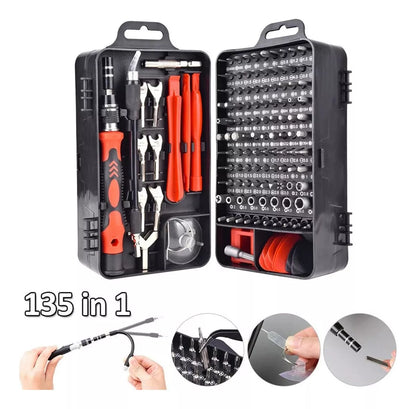 🔧 Set Kit Juego Destornillador 135 en 1 – Precisión y Versatilidad en un Solo Estuche