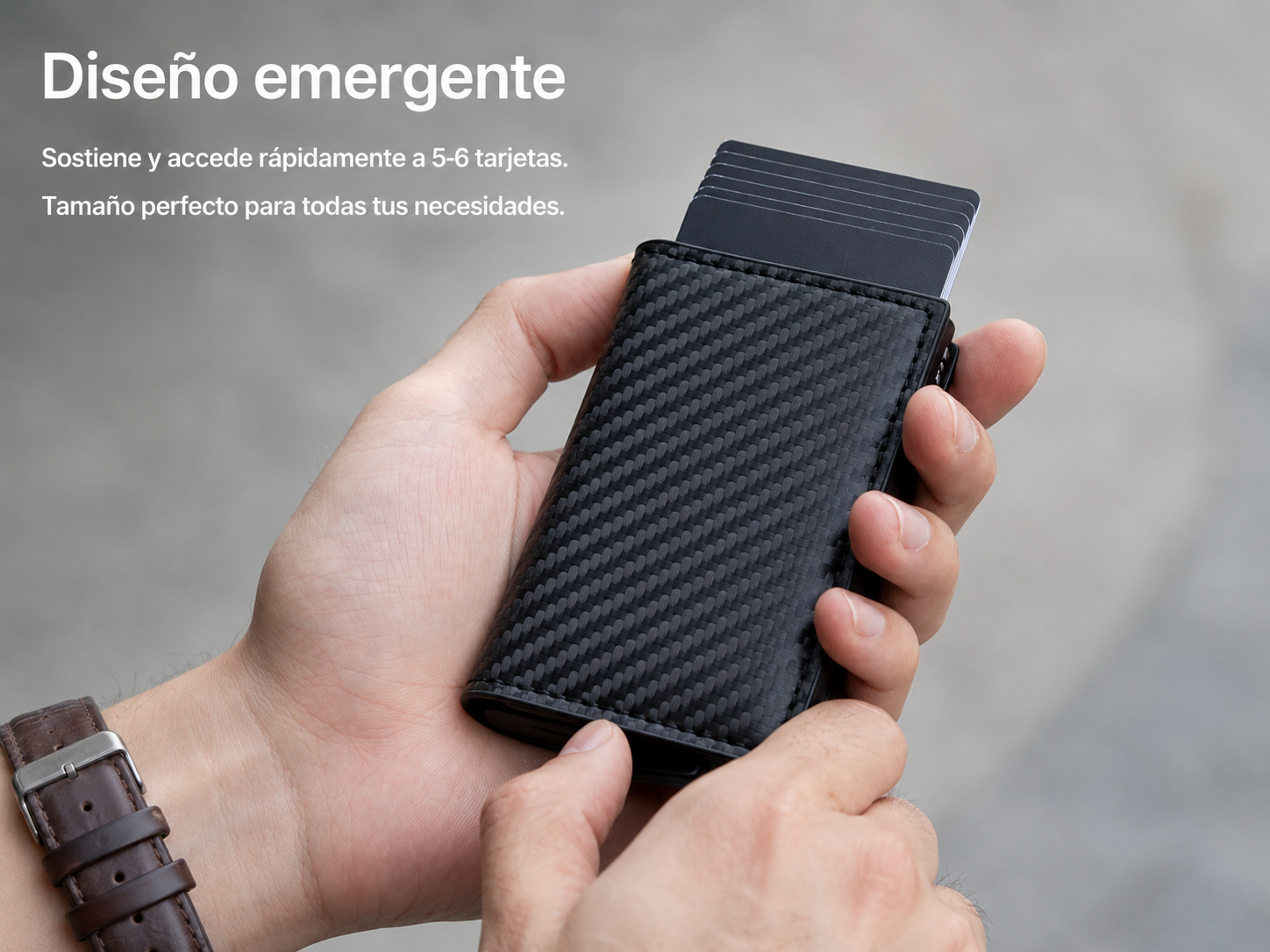 Billetera Tarjetero Minimalista RFID con Expulsor Automático