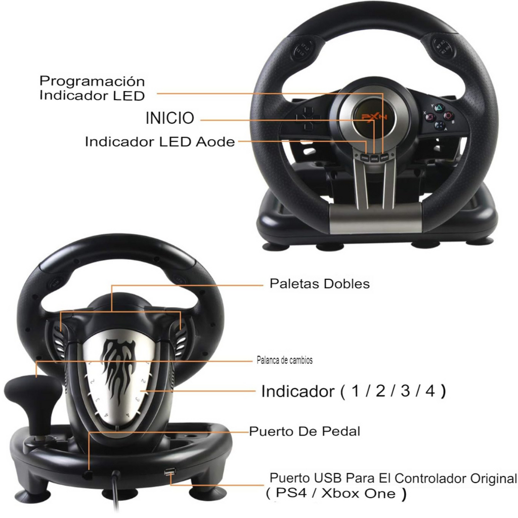 🏎️🔥 Volante Gamer PNX V3 PRO con Pedales + Palanca – Domina cada carrera