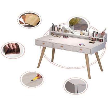 ✨ Organizador de Maquillaje con 3 Cajones + Espejo LED 360°