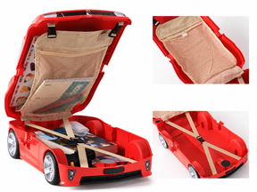 Maleta Infantil Montable y Remolcable Super Coche Rojo