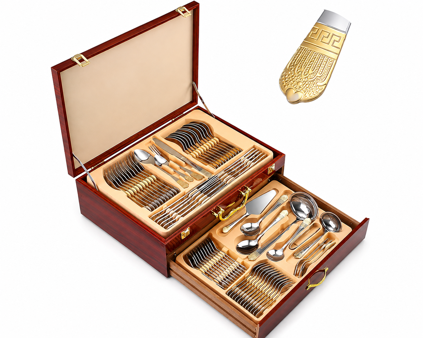 Set de Cubiertos de 72 Piezas con Maletín Organizador