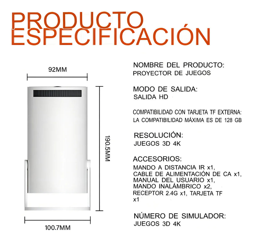 🎮📽️ Mini Proyector Smart 2 en 1 WiFi + Bluetooth