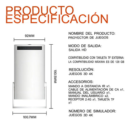 🎮📽️ Mini Proyector Smart 2 en 1 WiFi + Bluetooth