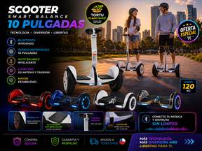 🛴 Scooter Patineta Smart Balance con Ruedas Reforzadas 10”