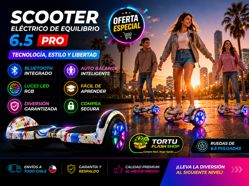 🛴 Scooter Eléctrico de Equilibrio 6.5" PRO con Bluetooth