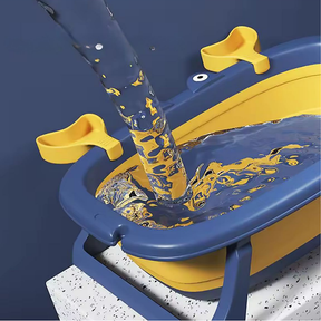 🦀 Tina Bañera Plegable Premium para Bebés | Diseño Cangrejo con Malla de Seguridad y Cojín Ergonómico