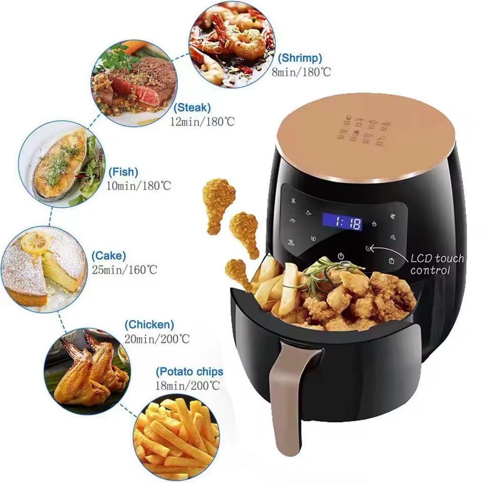 🍟🔥 Freidora de Aire Inteligente Avanzada 6L – Cocina Rico, Rápido y Saludable